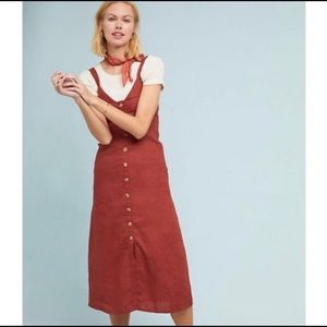 NWT Linen Button Front Midi Dress